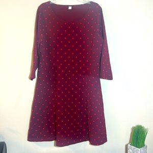 Old Navy Fit and Flare Red Polka Dot Dress XL